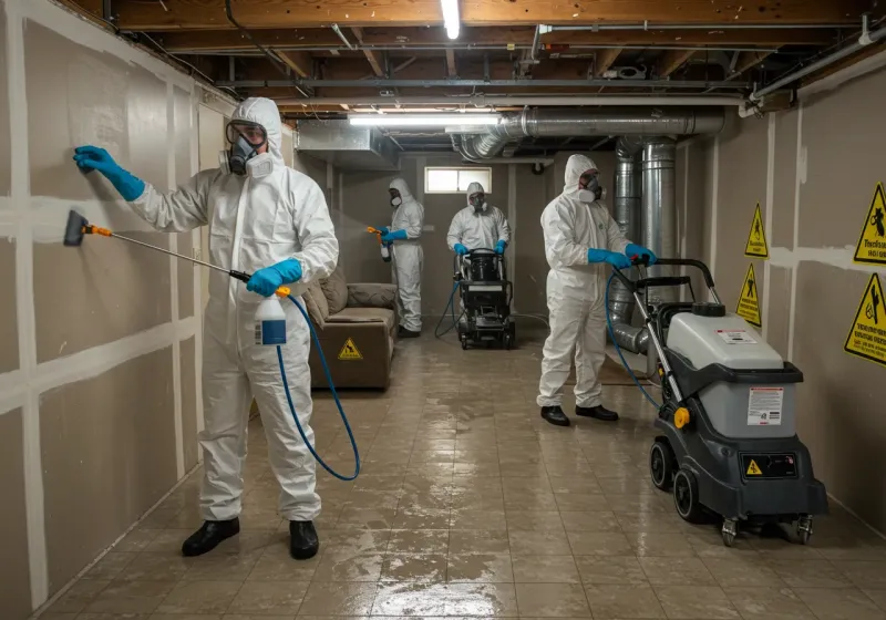 Basement Moisture Removal and Structural Drying process in Lake Pocotopaug, CT